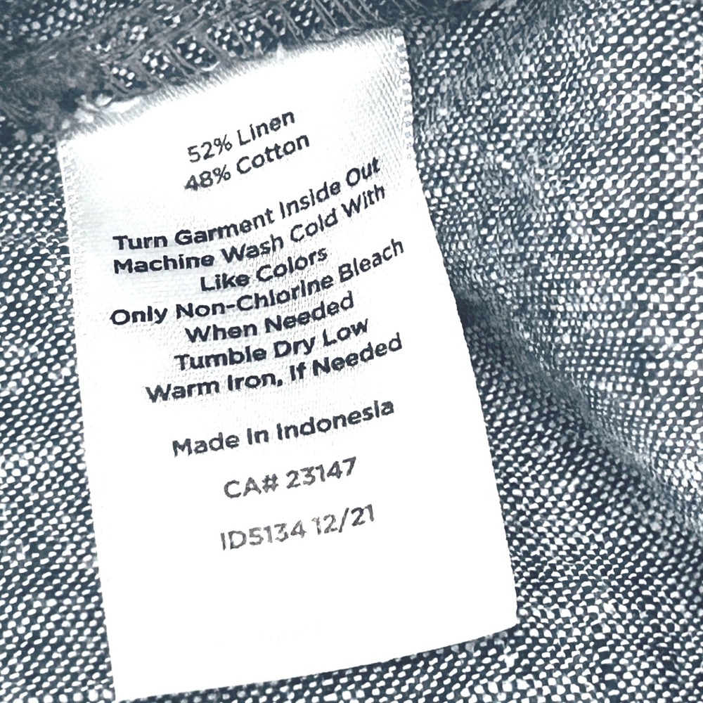 TALBOTS women's blue chambray linen cotton bermuda lenght shorts elastic waist 6 - Picture 11 of 11
